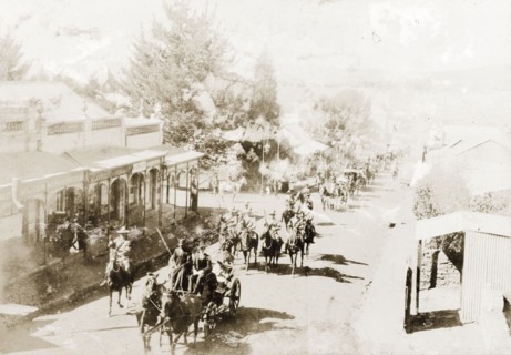 Sir Lawley is escorted into Heidelberg. Sir Arthur Lawley (1860-1932), Lieutenant Governor of the