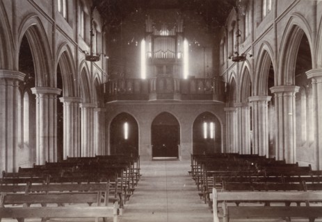 Inside St Mary's RC Cathedral, Bulawayo. Symmetrical view of the interior of St Mary's Roman