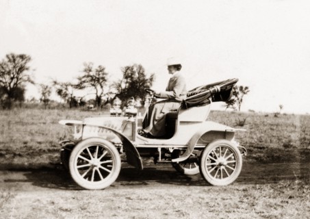 Lady Lawley in De Dion-Bouton car. Lady Annie Lawley, wife Sir Arthur Lawley, Lieutenant Governor