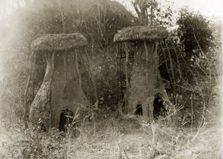 Copper ore furnaces. Two mushroom-shaped clay furnaces, used for smelting copper ore. Rhodesia