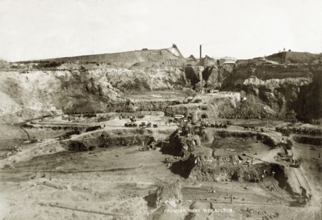 Wesselton mine at Kimberley. The mine workings at Wesselton pit, part of the De Beers diamond mine