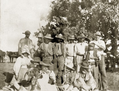 Captain Lawley with fellow travellers. Captain Arthur Lawley (1860-1932) (second from left, front