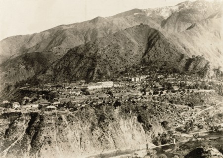 Chamba in the Himalayan Mountains. View of the city of Chamba, nestled in the foothills of the