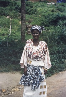 Ghanaian woman in traditional dress. Portrait of a Ghanaian woman, wearing traditional dress