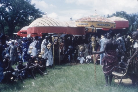 Mate Kole II at a Ngmayem festival. Mate Kole II (1910-1990), the Paramount Chief or Konor of Manya