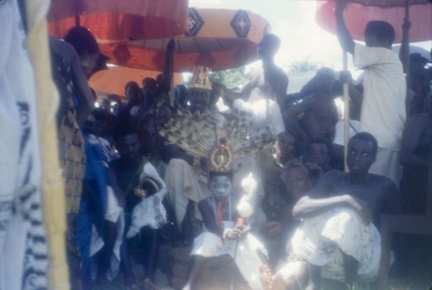 Mate Kole II at a Ngmayem festival. Mate Kole II (1910-1990), the Paramount Chief or Konor of Manya
