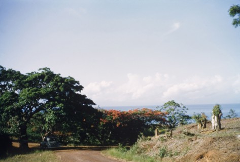 Coastal road in Saltpond. View looking towards the sea of a coastal road in Saltpond. Saltpond,