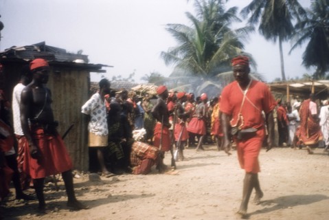 Asafo Number Two Company. Members of Asafo Number Two Company attend a ceremony in Lowtown.