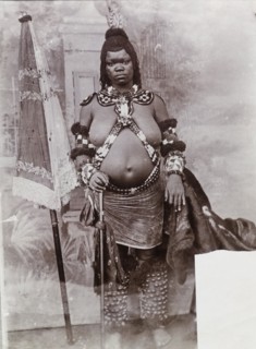 Portrait of a young African woman. Studio portrait of young African woman, possibly a bride, in