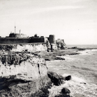 The Old Castle at Gujarat. The Old Castle on the coast at Diu. Gujarat, India, circa 1937.,