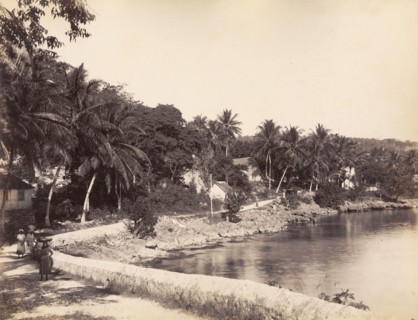 Old Folly, Jamaica. View of Old Folly, a small coastal settlement located by the shore of the