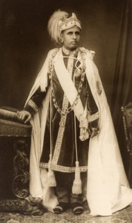 Maharaja of Travancore. Studio portrait of Sri Mulam Tirunal Rama Varma (r.1885-1924), Maharajah of