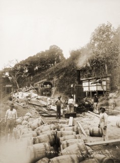 Railway tunnel 'No. 10'. Labourers work on the construction of railway tunnel 'No. 10', which would