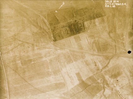 Position of a British Field Battery Company. One of a series of British aerial reconnaissance