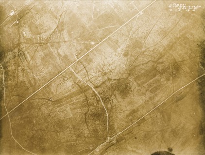 Aerial view of trenches near Deslimont Farm. One of a series of British aerial reconnaissance