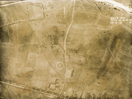 A British military camp on the Western front. One of a series of British aerial reconnaissance