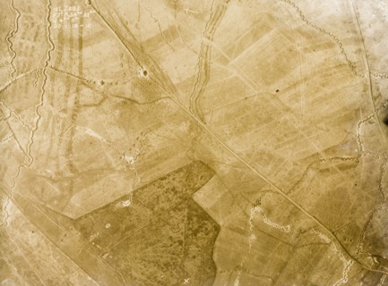 A trench system on the Western Front. One of a series of British aerial reconnaissance photographs
