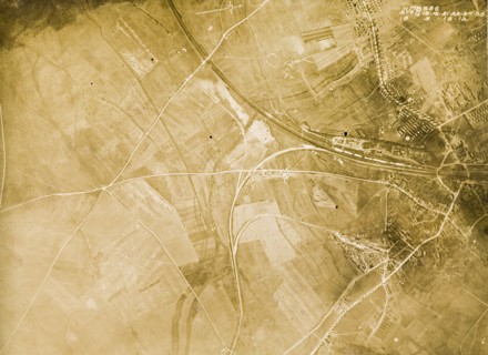 A military camp on the Western Front. One of a series of British aerial reconnaissance photographs