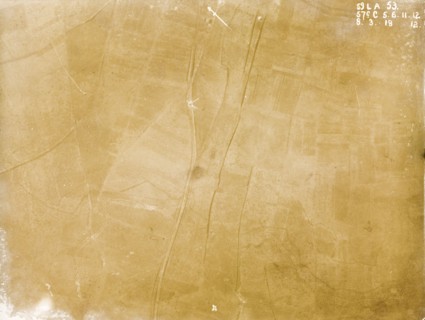A mined road on the Western Front. One of a series of British aerial reconnaissance photographs
