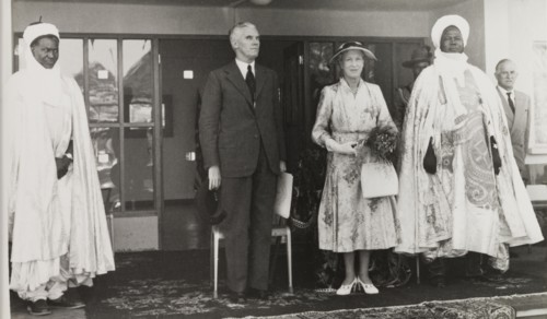 Official opening of Queen Elizabeth Girls' School. Princess Mary, Countess of Harewood, is