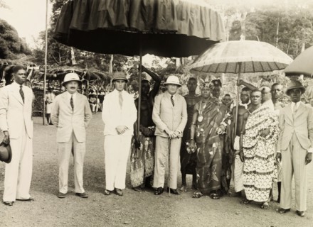 Sir Alan Burns at the Obuasi Durbar . British colonial administrators including Sir Alan Burns