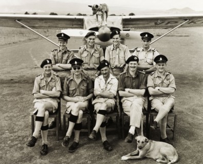 Kenya Police Airwing officers. Nine uniformed officers of the Kenya Police Airwing assemble for a