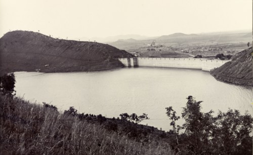 The Mari Kanive dam and reservoir. View of the reservoir behind the Mari Kanive dam. This is the