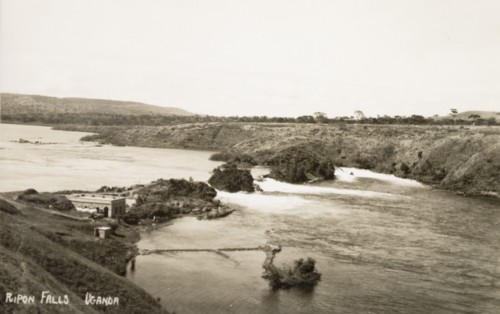 Rippon Falls, Uganda. View of Rippon Falls on the White Nile River, located near the northern end