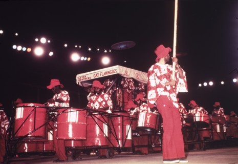 Lever Brothers Gay Flamingoes. A steel band called the 'Lever Brothers Gay Flamingoes' perform in