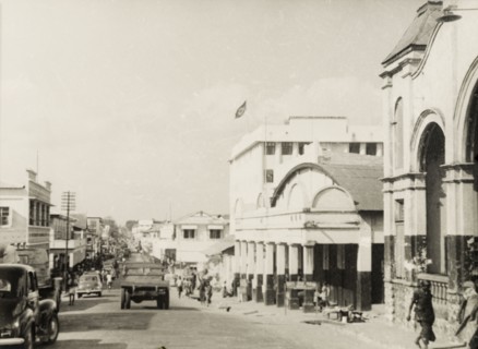 Commercial street in Accra. View along the main commercial street in Accra. Accra, Gold Coast