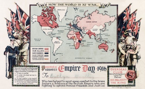 Certificate issued by the Overseas Club. A certificate issued by the Overseas Club on Empire Day,