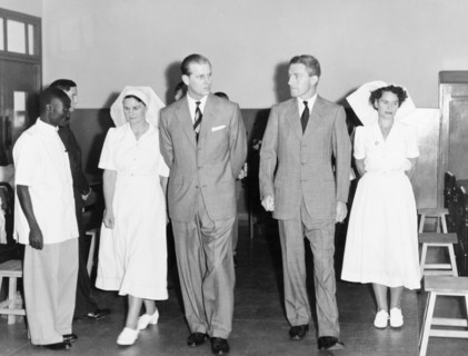 The Duke of Edinburgh at the King George VI Hospital. The Duke of Edinburgh accompanies Dr Gratton