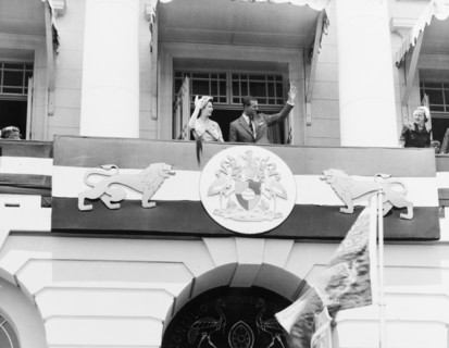 Princess Elizabeth and the Duke of Edinburgh at Nairobi City Hall. Princess Elizabeth and the Duke