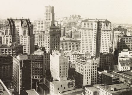 Financial district, San Fransisco. View of high-rise buildings in the financial district of San