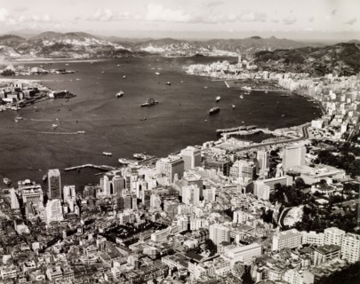 Hong Kong Island and Victoria Harbour. View across Victoria Harbour with Hong Kong Island's crowded