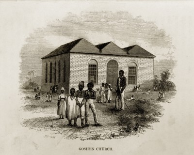 Goshen Church, Jamaica. A woodcut illustration of Goshen Church, taken from Reverend George