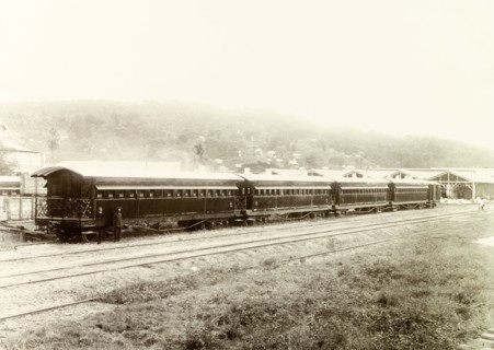 New Trinidad Government Railway passenger train. View of a new Trinidad Government Railway