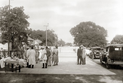 Viceregal party at Jaora. Lord Irwin's viceregal entourage arrive for a tour of the kennels and