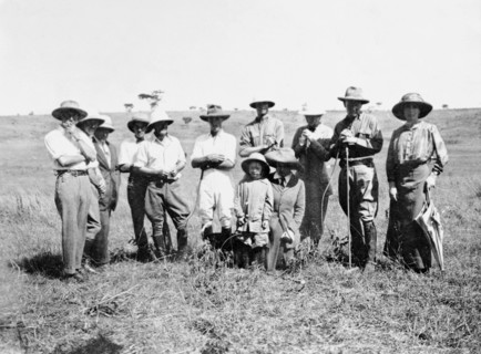 Elspeth, Jos and Nellie Grant at Kitimuru Estate. A group of European landowners pose for an