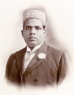 Elaya Rajah of Nilambur. Studio portrait of the Elaya Rajah (heir apparent) of Nilambur, dressed in