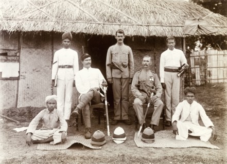 Police Guard, Edakkara. Group portrait of officers of the Police Guard, who accompanied Sir Arthur