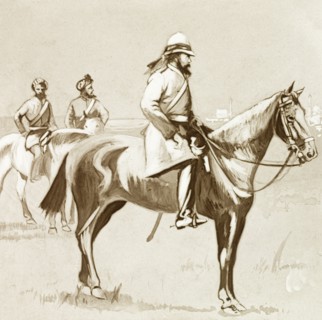 Hodson, of Hodson's Horse'. Illustrated portrait of Colonel William Stephen Raikes Hodson