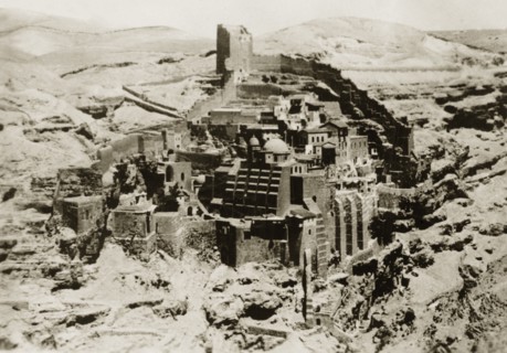 Mar Saba Monastery. Mar Saba Monastery, situated on a rocky outcrop overlooking the Kidron Valley