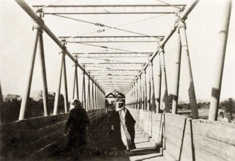 Allenby Bridge over the River Jordan. View across Allenby Bridge spanning the River Jordan,