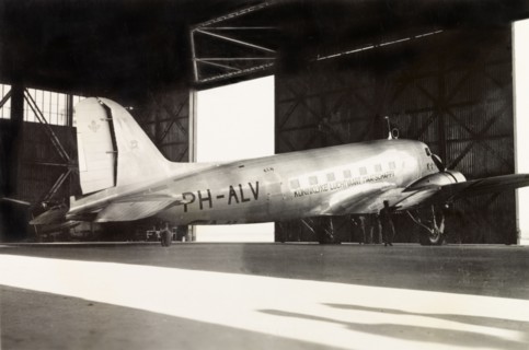 A KLM Royal Dutch Airlines aeroplane. A KLM Royal Dutch Airlines aeroplane, the PH-ALV 'Valk', sits