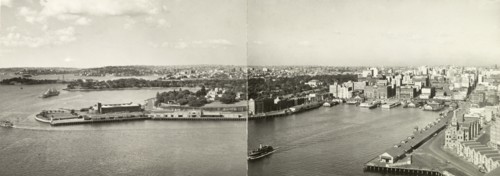 View over Port Jackson and Sydney. View over Port Jackson and the city of Sydney, taken from Sydney