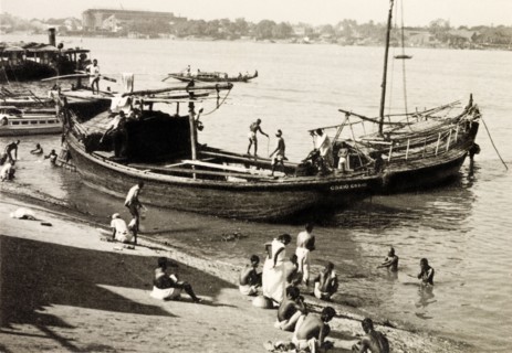 Sail boats on the Hooghly River. Sail boats moored on the banks of the Hooghly River. Bengal (West