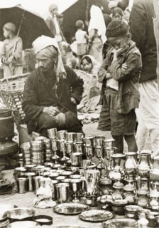 Silverware stall at Darjeeling market. A silverware stall at Darjeeling market. Darjeeling, India,
