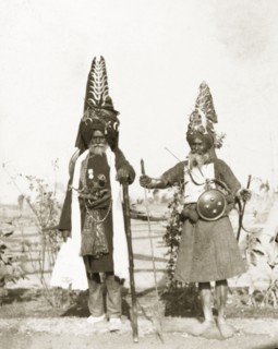 Akalis at Coronation Durbar, 1903. Full-length portrait of two Akalis (Nihang), prestigious Sikh