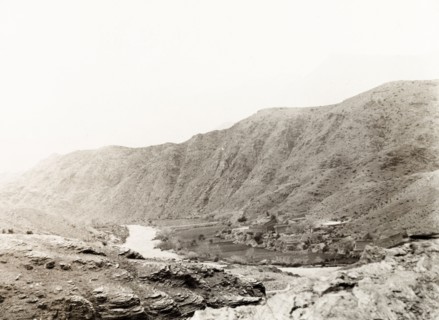 An Afridi village on the Khyber Pass. View of a Zakka Khel, an Afridi clan, village in Bara Valley